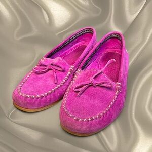L.L. Bean Genuine Suede Fushchia Loafer Moccasins size 7.5